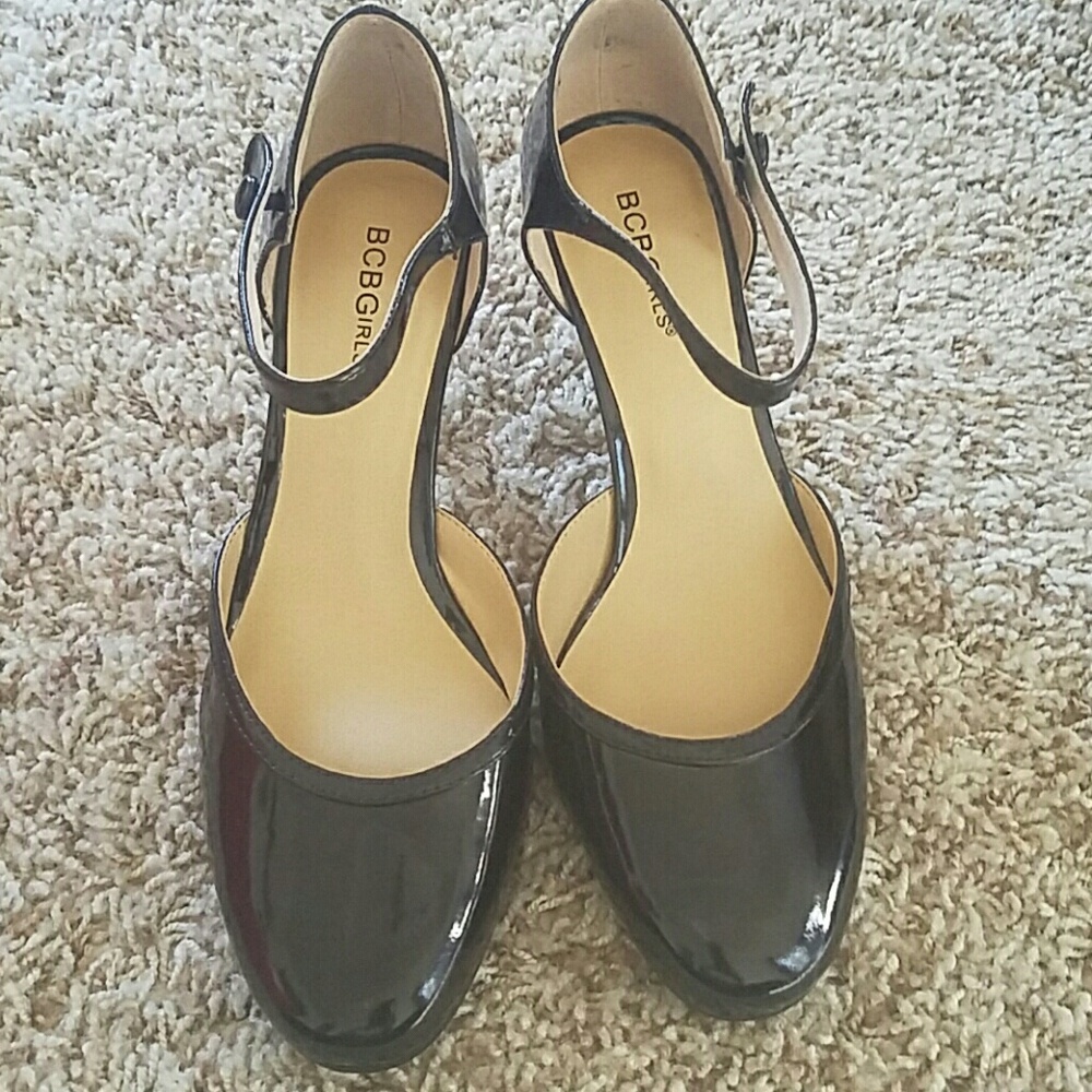 Black patent leather BCBGIRLS Mary JANE style shoe